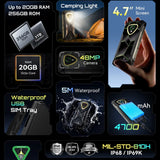 Cubot KingKong MINI 4 Rugged Smartphone 4.7" Android 15, Up to 20GB RAM + 256GB ROM, 48MP Camera, 4700mAh, NFC, IP68/IP69K, Mini Cellphone thumbnail 2