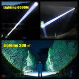 UltraBright™ 1500W Rechargeable LED Flashlight – 6,000M Long Range Tactical Torch (Built-in Power Bank) thumbnail 3