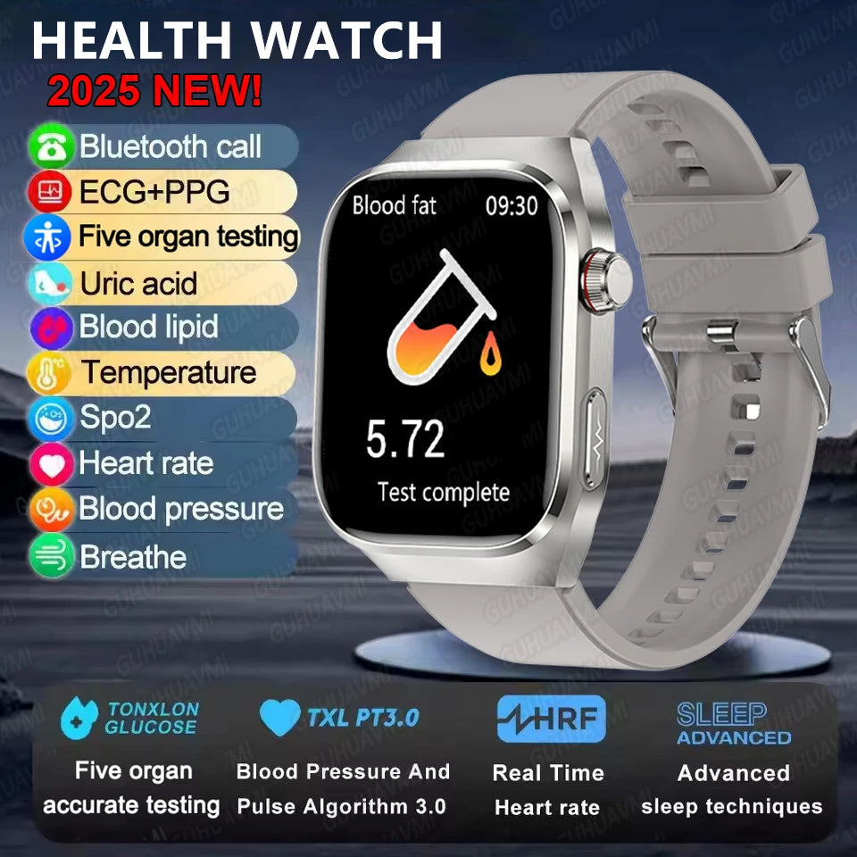 GUHUAVMI Micro Physical Examination Smart Watch with ECG, Uric Acid & Five-Organ Health Monitoring