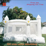 Commercial White Inflatable Bounce House Bouncy Castle 10x10ft with Blower – Kids & Events thumbnail 15