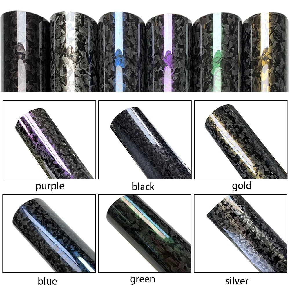 Carbon Fiber Vinyl Wrap Film Waterproof Glossy Self Adhesive Car Sticker Roll 150cm PVC Auto Body Protection Decal