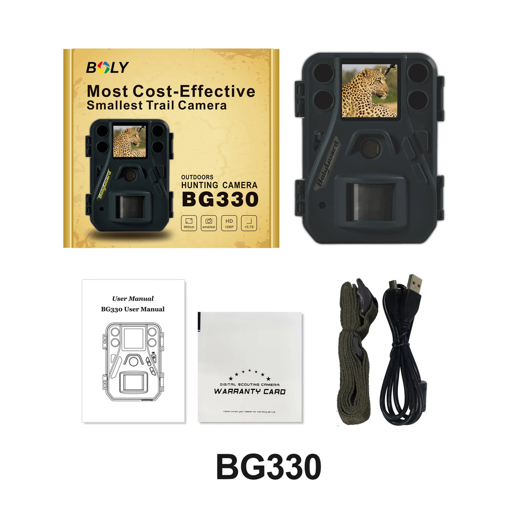 BolyGuard BG330 18MP HD Trail Camera – 1080P Video, 0.7s Trigger, Invisible 940nm Night Vision, IP65 Waterproof