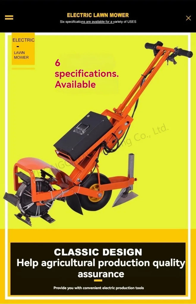Electric Weeding and Ploughing Machine – Micro-Cultivator for Home and Small Agriculture