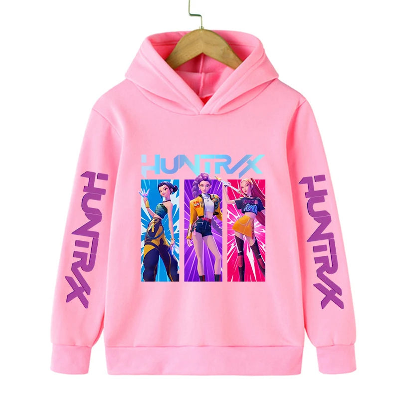 2026 Kids Kpop Demon Hunters Hoodie – Cute Tiger Harajuku Sweatshirt for Boys & Girls