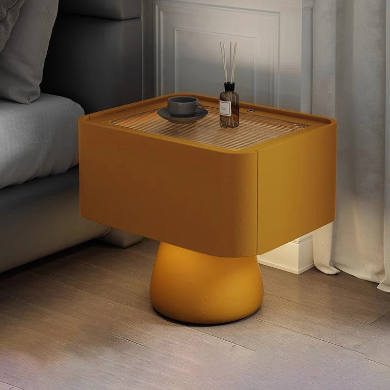 Space-Saving Vintage Bedside Table – Minimalist Luxury Wooden Nightstand