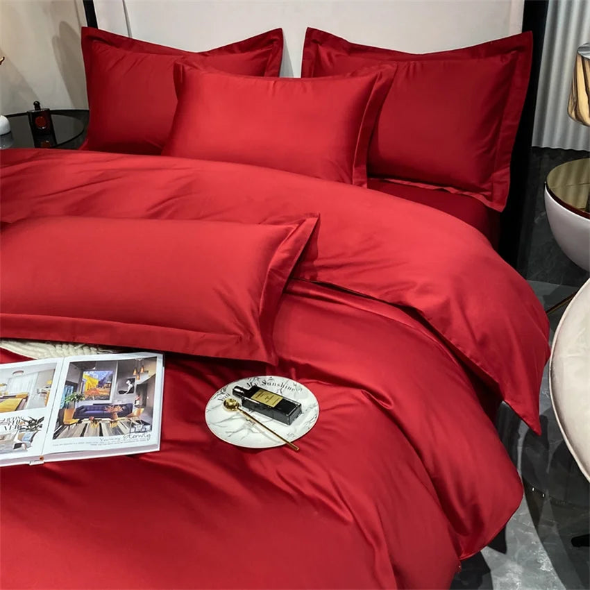 Luxury 100% Egyptian Cotton Bedding Set – Duvet Cover & Pillowcases, Soft Bed Linen for Double, Queen, King Size Beds