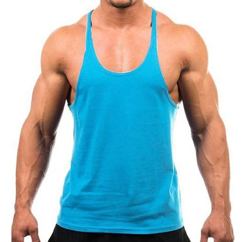 Men’s Gym Workout Bodybuilding Tank Top Y-Back Lightweight Muscle Fit Stringer Vest