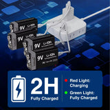 MATOV 9V 1100mAh USB Rechargeable Li-ion Battery – Type-C Charging | Long-Lasting Power for RC, Multimeters, Alarms & More thumbnail 4