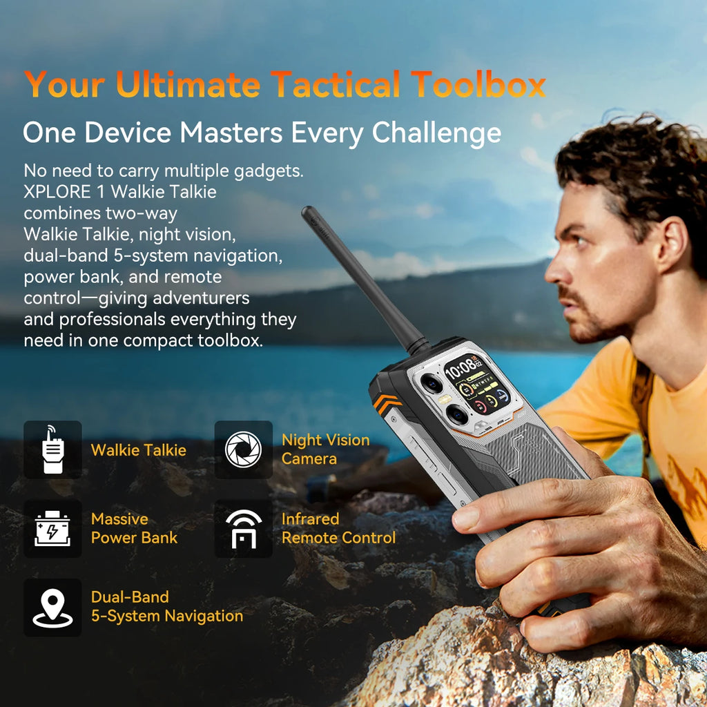 Blackview XPLORE 1 Rugged Smartphone with Walkie Talkie, 20000mAh, 6.78" 120Hz Display, 64MP Camera, MediaTek Dimensity 7050