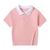 Children's Summer Color Matching Polo Shirt – Casual Short Sleeve Top for Boys & Girls thumbnail 17