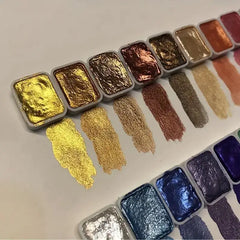 20 Color Metal Watercolor Painting Set with Shimmer Pearls – Portable Solid Watercolor Art Kit