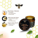 Organic Grass Fed Beef Tallow Balm with Raw Honey Moisturizing Cream – Handmade All Natural Face and Body Moisturizer for Soft Smooth Skin thumbnail 5