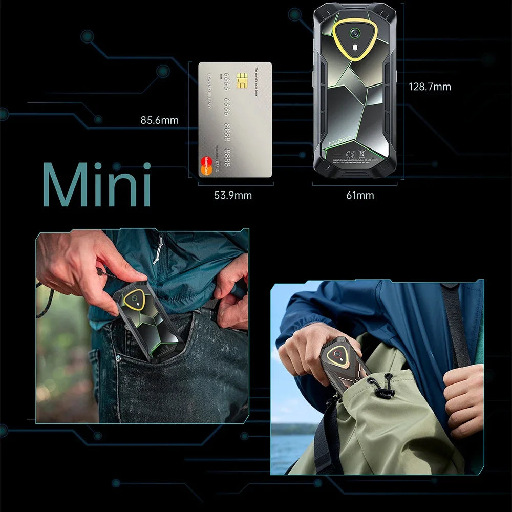 Cubot KingKong MINI 4 Rugged Smartphone 4.7" Android 15, Up to 20GB RAM + 256GB ROM, 48MP Camera, 4700mAh, NFC, IP68/IP69K, Mini Cellphone