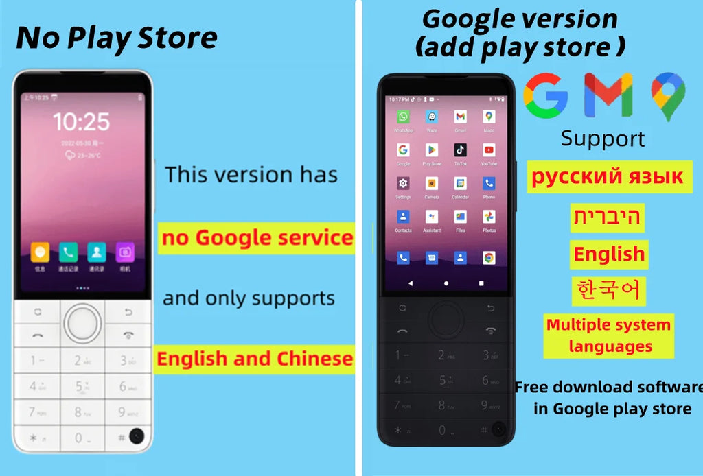 Qin F22 Pro Smart Touch Screen Phone 4GB RAM 64GB ROM Android Global Version 3.5" Display 5G WiFi