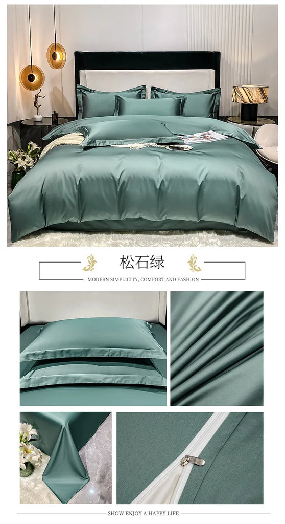 Luxury 100% Egyptian Cotton Bedding Set – Duvet Cover & Pillowcases, Soft Bed Linen for Double, Queen, King Size Beds