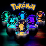 Pokemon 5cm Crystal Ball 3D LED Night Light – Pikachu, Charizard, Gengar & Eevee Gift Model thumbnail 2