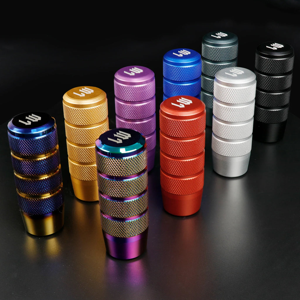 LW 95mm Aluminum Anti-Skid Car Gear Shift Knob – Universal Shifter Lever Head with 8mm 10mm 12mm Adapters – 9 Colors