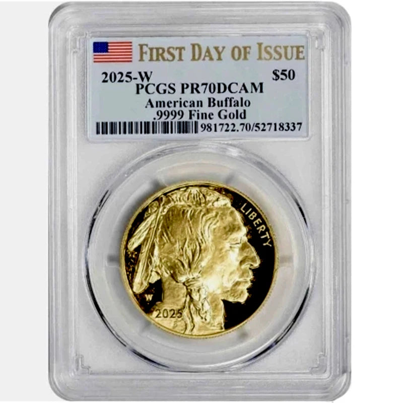 2025-W $50 American Gold Buffalo Coin PR70 DCAM First Day of Issue PCGS Sealed Box