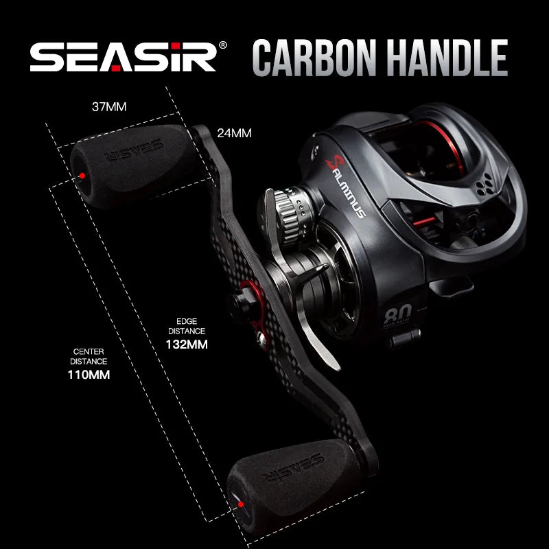 Seasir Salminus Baitcasting Reel – 8.0:1 Gear Ratio | Dual Aluminum Spools | 11+1BB | 12KG Drag Power