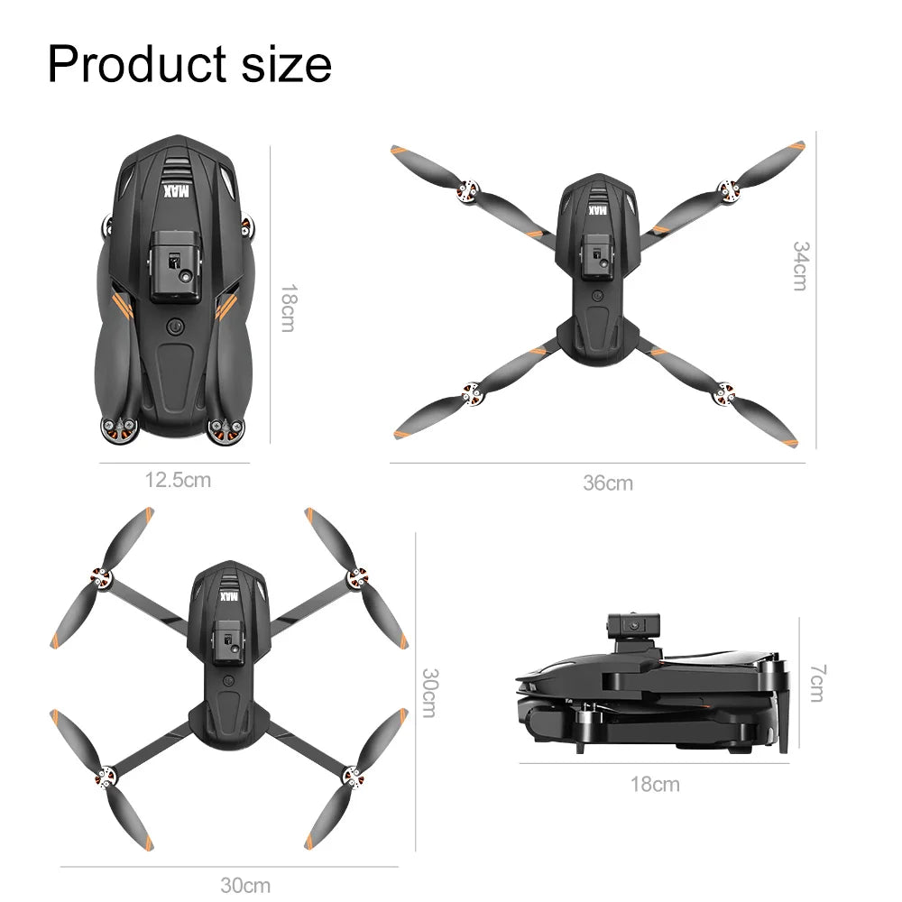 V168 Pro MAX 8K GPS Drone with 5G WIFI, 4.5" Screen, FPV, 360° Obstacle Avoidance & Brushless Motor RC Quadcopter