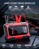 GOOLOO A3 3000A Portable Car Jump Starter with Air Compressor, 150PSI Auto-Shutoff, 12000mAh Battery for Gas & Diesel Engines thumbnail 2