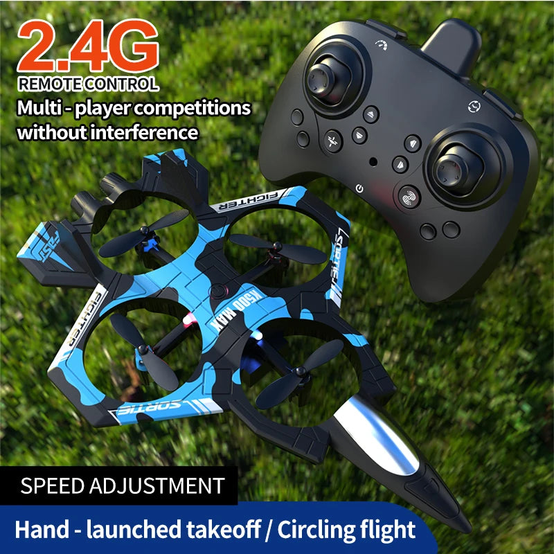 K500 MAX 2.4G Remote Control Fighter Jet Drone with Screen & 360° Rolls