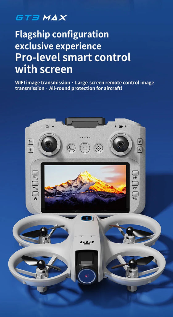GT3 MAX 8K HD Mini Drone with 4.3" Remote Control – 360° Flip Quadcopter for Kids