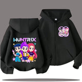 Zip Up Sweatshirt Huntrix Kpop Demon Hunters Kids Hoodie – Cartoon Casual Top for Boys & Girls thumbnail 15
