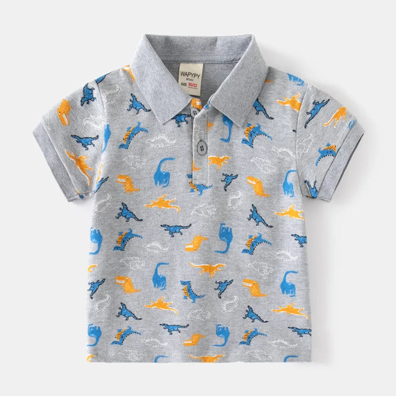 Fashion Kids Boys Polo Shirt – Luxury Stand Collar Summer Tee, Soft Breathable Cotton