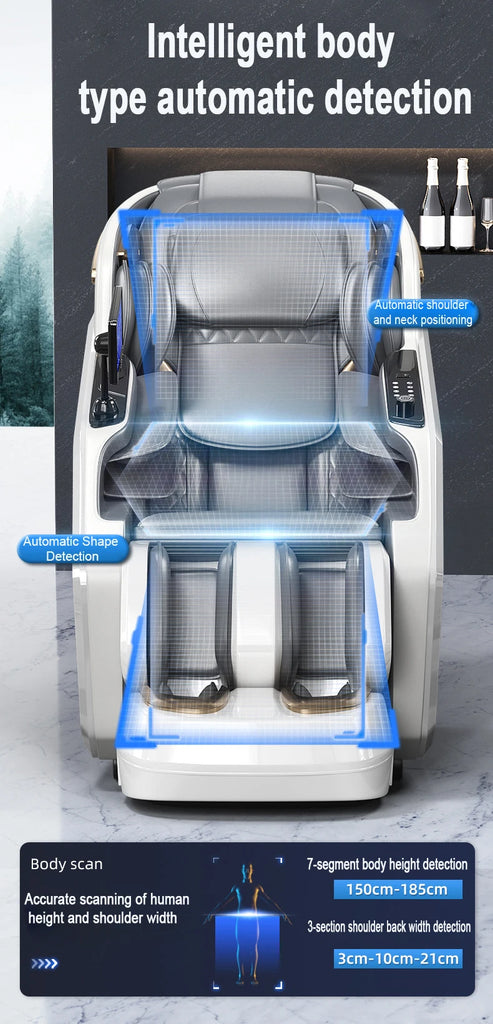 Ergonomic 4D Zero Gravity Massage Chair with Shiatsu, Full Body Airbags, Foot Roller, Calf Kneading & Bluetooth – Model 655
