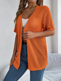Casual Hollow Out Knitted Short Sleeve Cardigan for Women thumbnail 25