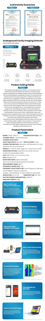 Aidu ADMT-20KG-X Gold Detector – 20 Meters Depth, 2D/3D Automatic Mapping Treasure Detector