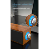 Long Strip USB Wired & Bluetooth Wooden Dual Speakers – Small Desktop Sound Bar with Heavy Bass thumbnail 13