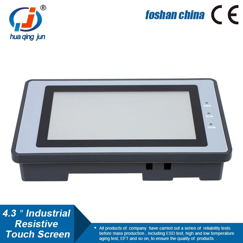 Huaqingjun 4.3 Inch LCD Touch Screen Ethernet RS485/232 HMI for PLC DC19-30V LAN RJ45