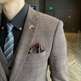 Men’s Modified Plaid Three-Piece Suit – Slim Fit England Style Vest & Trousers Set thumbnail 28