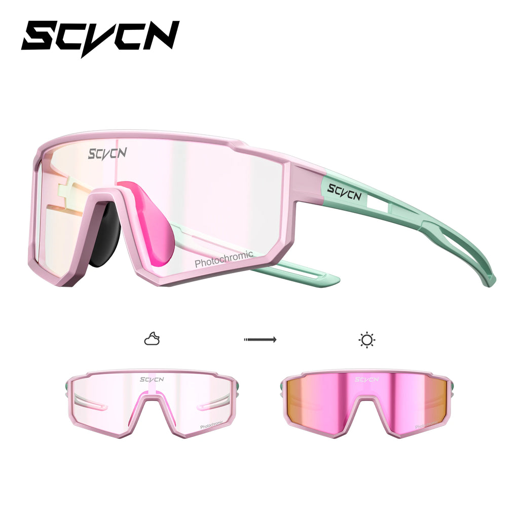 SCVCN Kids Photochromic Cycling Sunglasses UV400 TR90 Lightweight Sports Glasses for Boys and Girls Age 6–14