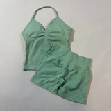 Women’s Seamless Yoga Gym Set – Backless Tank Top & High Waist Scrunch Shorts (2PCS) thumbnail 27