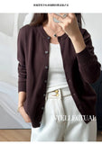 100% Cotton Women’s O-Neck Solid Cardigan – Luxury Designer Pullover thumbnail 26