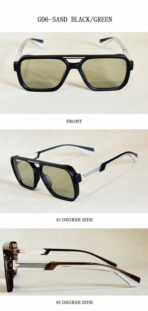 ZUIDID Vintage Square Sunglasses UV400 Travel Fashion Glasses for Men and Women Model 02056