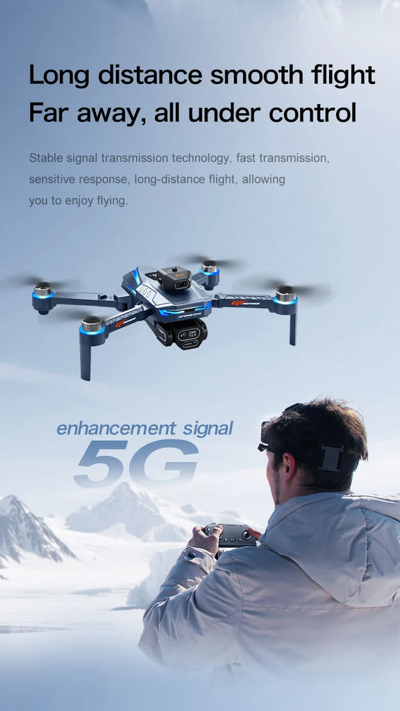 GT8 8K Professional HD Drone with Dual Cameras, 4.3” Screen Remote, Brushless Motor & Obstacle Avoidance – Foldable Quadcopter
