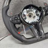 Customized Carbon Fiber Steering Wheel with Embedded LED Lights – Compatible with BMW X3 X4 X5 M2 M4 M8 F10 F15 F20 F22 F30 E90 E91 thumbnail 4