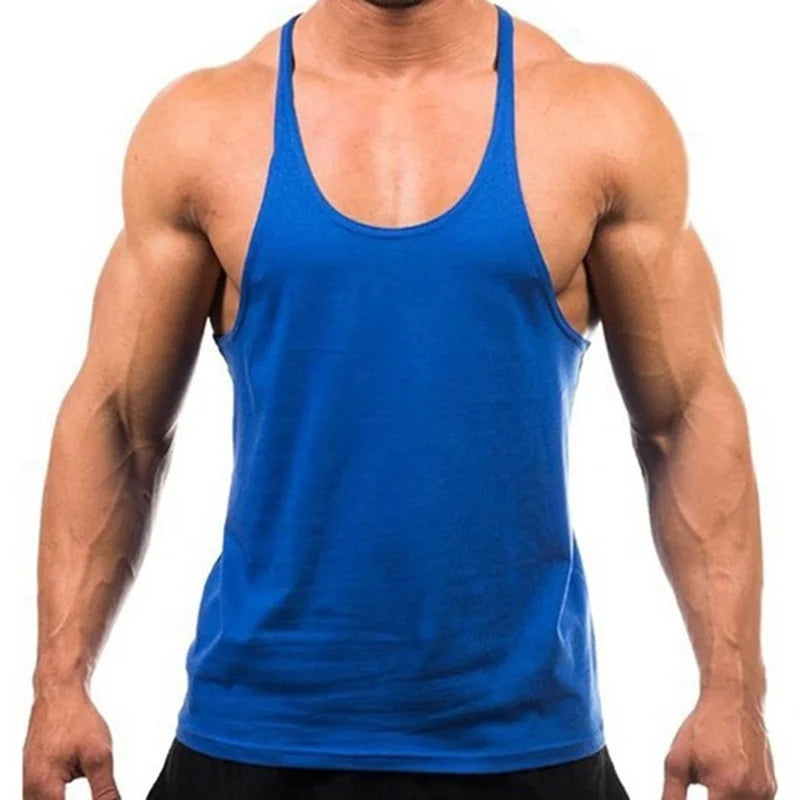 Men’s Gym Workout Bodybuilding Tank Top Y-Back Lightweight Muscle Fit Stringer Vest