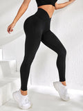 Women’s High-Waist Seamless Yoga Leggings – V-Waist Peach Butt Lifting Fitness Pants thumbnail 3