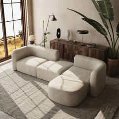 European Minimalist Luxury Living Room Sofa - Comfortable L-Shaped Velvet Sectional for Small Apartments