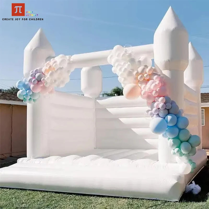 Commercial White Inflatable Bounce House Bouncy Castle 10x10ft with Blower – Kids & Events