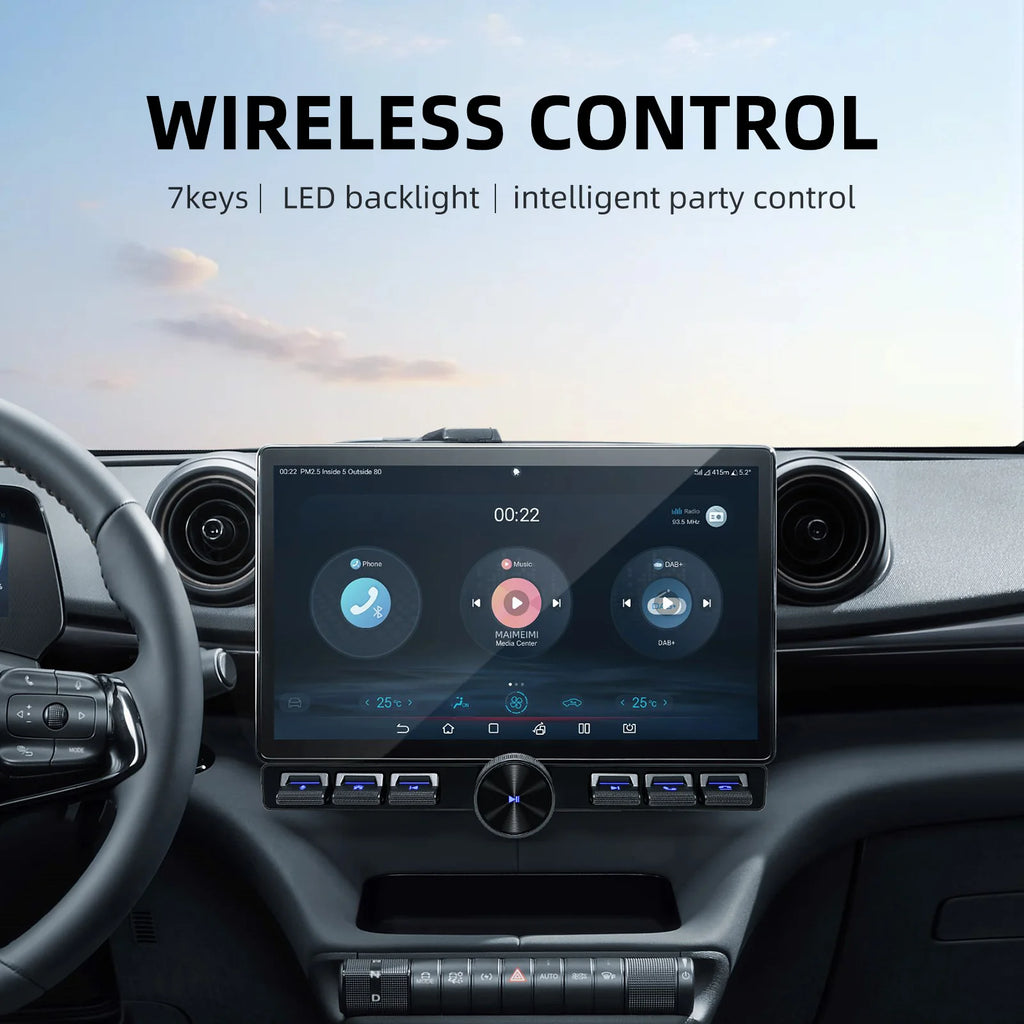 Wireless Smart In-Vehicle Multimedia Remote Controller – 7-Key Steering Wheel Volume & Music Control