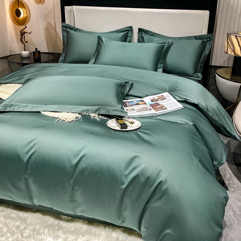 Luxury 100% Egyptian Cotton Bedding Set – Duvet Cover & Pillowcases, Soft Bed Linen for Double, Queen, King Size Beds