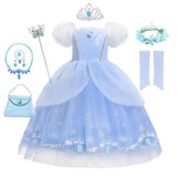 Cinderella Princess Cosplay Dress for Girls – Ball Gown Sequin Tutu Puff Mesh Summer Dress for Birthday & Carnival thumbnail 19