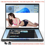 Dual Screen 14+14 Inch 2K Touchscreen 2-in-1 Laptop 16GB/32GB Intel N100 CPU 360° Flip Metal Case thumbnail 7
