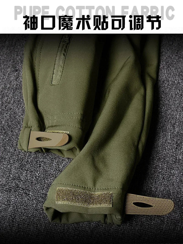 Men’s Tactical Camouflage Softshell Jacket – Windproof, Waterproof, and Thermal Outdoor Training Coat